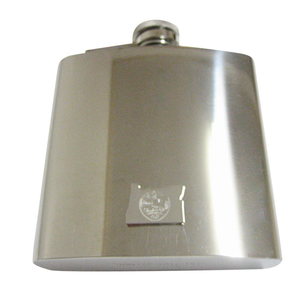 Oregon State Map Shape And Flag Design 6oz Flask - image 1